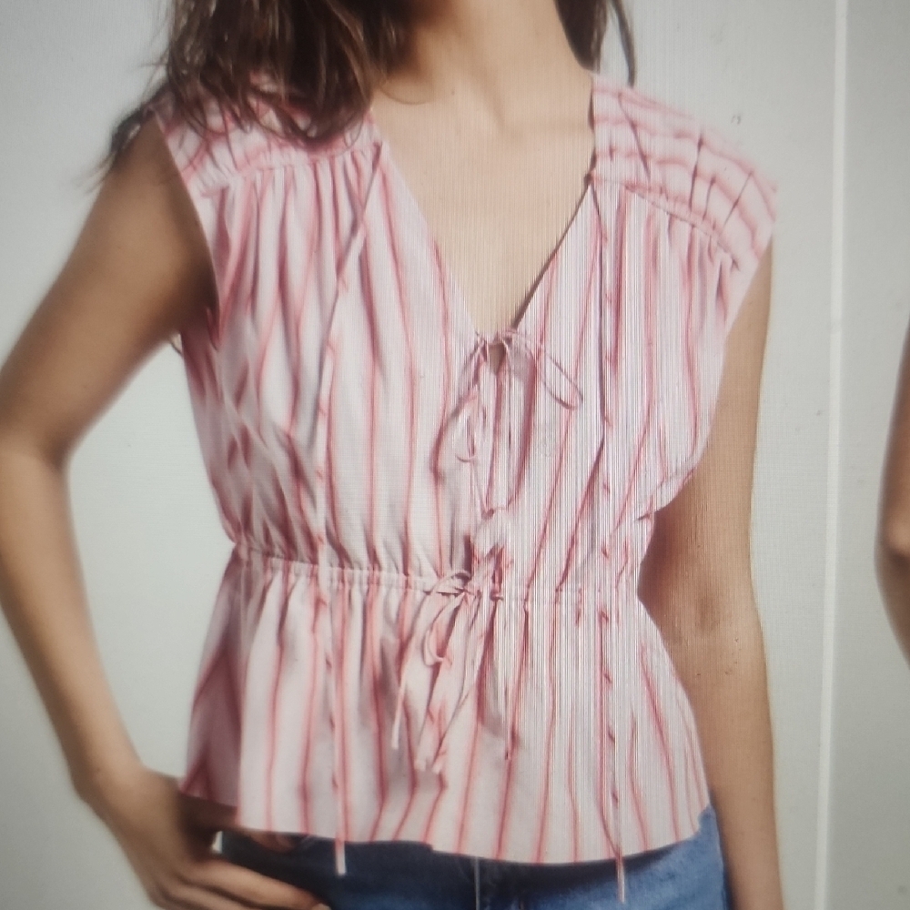 Derek Lam 10 Crosby Caroline Double Tie Top Size M